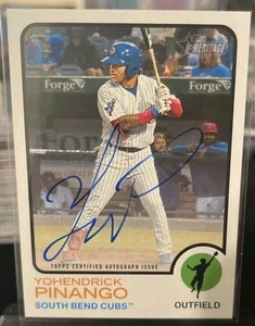 2022 Topps Heritage Minor League Yohendrick Pinango #ROA-YP Prospect Auto #1 - Picture 1 of 1