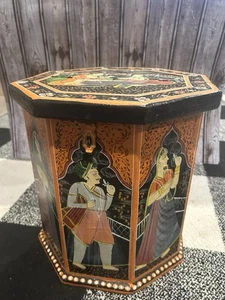 Rajasthani Indien Indianer Balz Hocker Aufbewahrungsbox Ständer Pflanze - Bild 1 von 15