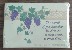 8 tarjetas de amistad vintage tema uvas (en blanco por dentro) de Joyfully Yours - Imagen 1 de 2