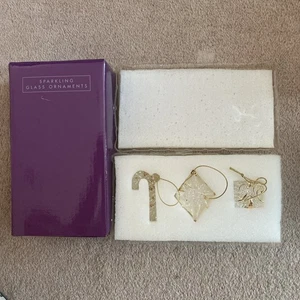 Vintage Avon Set Of 3 Sparkling Christmas Glass Ornament Gift Set New In Box - Picture 1 of 4