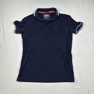 Super Dry Premium Polo Shirt Mens Size Small Blue  Slim Athletic Fit Japan Golf - Picture 1 of 10