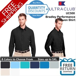 🔥 UltraClub Men Bradley Performance Woven Shirt pocket Up To 5XL UC500 - Picture 1 of 19