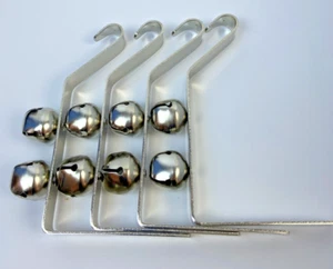 Christmas Lot of 4 Door Wall Stocking Bell Hangers Stainless Steal - Picture 1 of 3