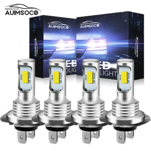 4Pcs H7 10000K LED Lights Combo Bulbs Kit High + Low Beam Super White Bright - Picture 1 of 10