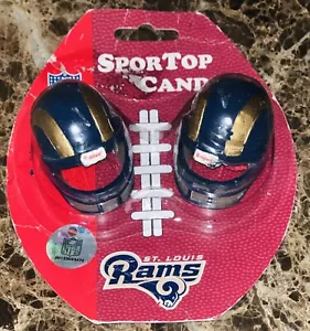 Paquete de 2 velas mini casco de fútbol americano de los St Louis Rams NFL NUEVO 2006 sellado - Imagen 1 de 5