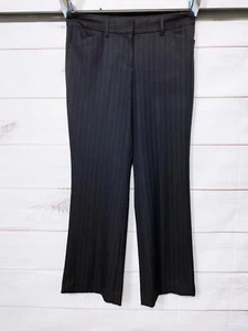 Express Womens Editor Pants Size 4R Navy Blue Pinstripe Flat Front Pockets - Picture 1 of 7