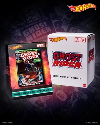 SDCC 2022 Exclusive Hot Wheels MARVEL Ghost Rider Motorcycle & Figure Mattel MIB - Image 1 of 4