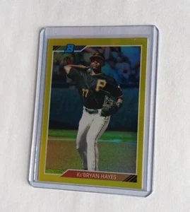 2020 Bowman Heritage Chrome Prospects Yellow Refractor #92CP-KH, Ke'Bryan Hayes - Picture 1 of 4