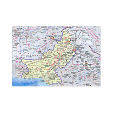 Chinese English Bilingual Pakistan Map Picture Art Poster Printing Home Decor