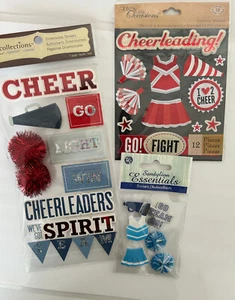 Huge & Cute Lot of CHEERLEADING Scrapbook Stickers Cheerleader Spirit NIP - Picture 1 of 1