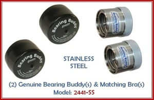 (2) 2.441 Boat Trailer Bearing Buddy Stainless Steel w/ Protective Bra (1 Pair) - Picture 1 of 3