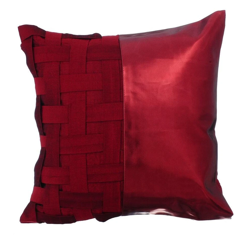 Funda Almohada Cuadrada Decorativa Roja 16"x16", Decoración Habitación Seda - Rojo N Medio Foto 1 de 3