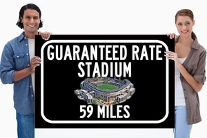 Chicago White Sox garantierter Preis Feld - Meilen zum Stadium Autobahn Straßenschild Cu - Bild 1 von 11