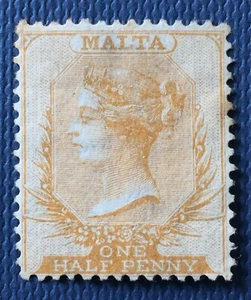 MALTA 1861-81 QV ½d Brown-Orange MNG Perf 14 wmk CC MT3818 - Picture 1 of 3