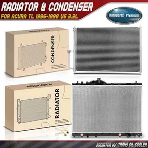 Radiator w/ Trans. Oil Cooler & A/C Condenser for Acura TL 1996-1998 V6 3.2L - Picture 1 of 8