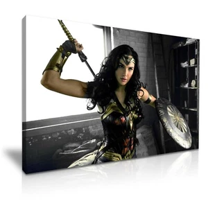 Arte de pared con impresión en lienzo de la película de Wonder Woman Gal Gadot ~ tamaño 5 - Imagen 1 de 7