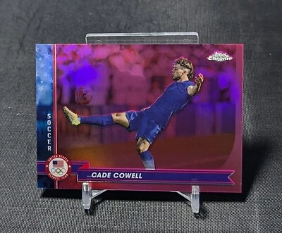 Tarjeta de fútbol Cade Cowell Pink Refractor 2024 Topps cromada #108 Foto 1 de 2