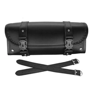 Motorcycle Front Fork Tool Bag Pouch Storage Luggage SaddleBag Leather Handlebar - Picture 1 of 6