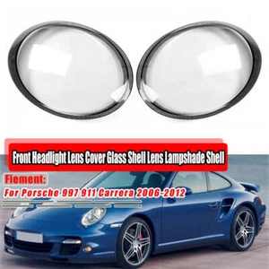 Paar Vorne Scheinwerfer Linse Abdeckung Für Porsche 997 911 Carrera 2006-2012 - Bild 1 von 15
