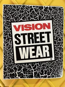 Vintage 80's VISION STREET WEAR Notebook Sales Team Binder Plastic Crackle Print - Picture 1 of 5