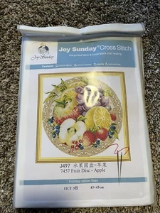 Joy Sunday stamped cross stitch kit - Plate of Fruit - Picture 1 of 1