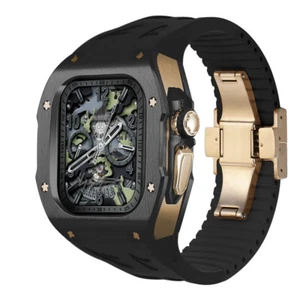 Estuche de titanio correa de goma fluororor para Apple Watch Ultra / Ultra2 49 mm correa FKM - Imagen 1 de 30