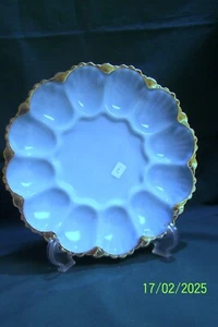 VINTAGE FIRE KING TURQUOISE BLUE EGG PLATE - Picture 1 of 2
