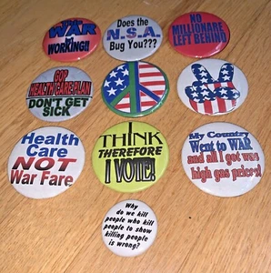 10 2006 ANTI IRAQ WAR BUTTONS - Picture 1 of 11