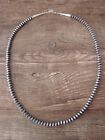 Navajo Pearl Sterling Silver Saucer Bead Hand Strung 20" Necklace - Doreen Jake
