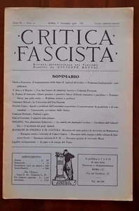 D23> Critica Fascista Quindicinale Diretto da Giuseppe Bottai n.21 anno 1928 - Picture 1 of 1