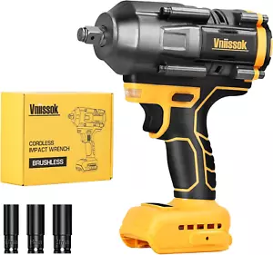 Cordless Impact Wrench 1/2 Inch for Dewalt 20V Battery, 900Ft-Lbs(1200N.M) Impac - Picture 1 of 6