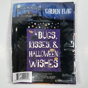 Spook City Gartenflagge "Bugs Kisses & Halloween Wishes" ***NEU & VERSIEGELT*** - Bild 1 von 3