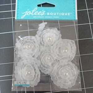 PEGATINA LIBRETA DE RECORTES Blanco encaje flor algo nuevo 6p perla vintage tapete encaje - Imagen 1 de 2