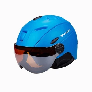 Moon Ski Snowboard Helmet With Integrated Goggle Shield Blue 60-62cm - Picture 1 of 1