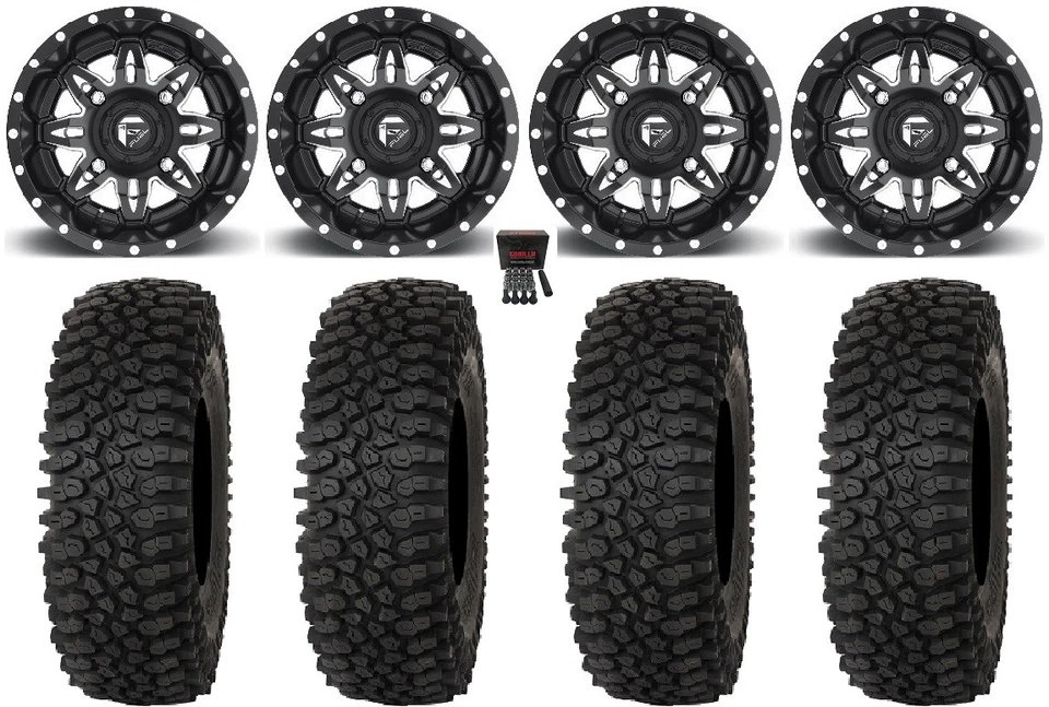 Fuel Lethal 14" Wheels Black 27" Roctane ST Tires Polaris Ranger XP 9/1K - Image 1 of 4