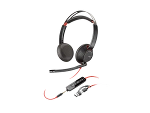POLY Blackwire 5220 Stereofoniczny zestaw słuchawkowy USB-C + wtyczka 3,5 mm + adapter USB-C/A - Zdjęcie 1 z 1