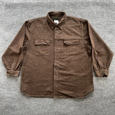VTG Field & Stream Chamois Cloth Shirt Men 2XL XXL Flap Pocket Heavy Shacket Y2K - Image 1 of 4
