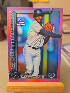 2025 Topps Pro Debut Brice Matthews Fuchsia 180/199 Astros - Picture 1 of 2