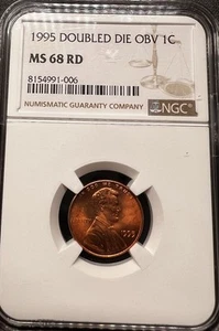 1995 Doubled Die Obverse Lincoln Cent Penny DDO 1C - NGC MS68 RD - Picture 1 of 4