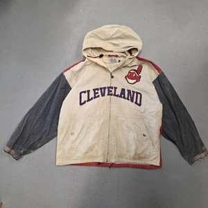 Vintage Cleveland Indians Jacket Mens Large Mirage MLB Baseball Chief Wahoo 90s - Picture 1 of 13