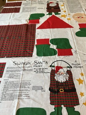 Lote 2 Soporte Swingin' Santa Corte y Coser Muelles Tela Artesanía Panel Tarjeta/Felpa de Regalo Foto 1 de 4