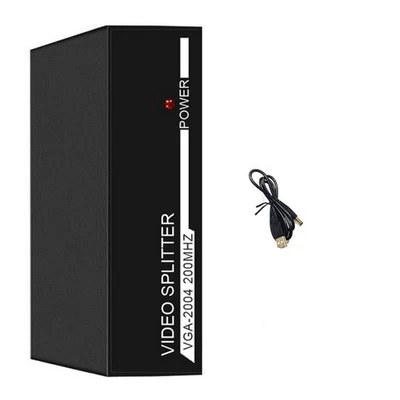 1x4 VGA Splitter Video Distribution 1 PC/DVD/TV Box To 4 VGA Monitor/Projector - Image 1 of 4