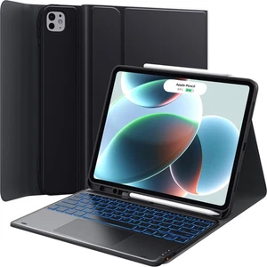 per iPad 13 Pro Custodia con Tastiera (M4) 2024, Materiale Semi-Silicone Macchia-Re... - Foto 1 di 8