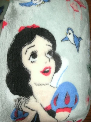 NEW Disney Snow White Oversized Plush Throw Blanket 60 x 72 in. teal floral - Image 1 of 4