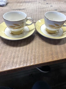 Juego de 2 tazas/platillos vintage Century Service “Autumn Gold” Ohio - Imagen 1 de 10