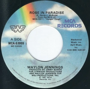Waylon Jennings, Rose In Paradise, (7", Glo), NM or M-, 3584308860 - Picture 1 of 4