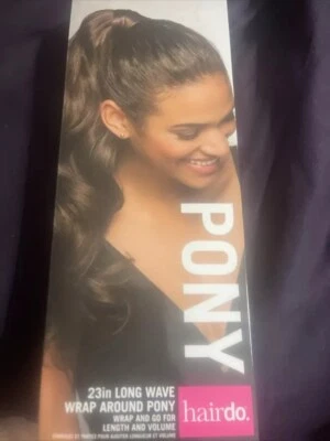 Long Wave Wrap Around пони 23 дюйма от Hairdo R2 / черное дерево открытая коробка - Изображение 1 из 2