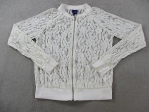 Disney Jacket Girls Medium White Cream Lace Full Zip Beauty & The Beast Juniors - Picture 1 of 8