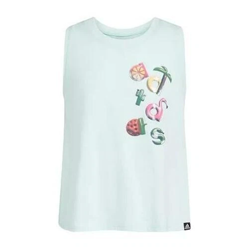 Adidas Girls Large 14 Sleeveless Tank Top Shirt Halo Mint Green
