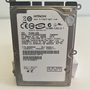 Hitachi 0A50940 / HTS722020K9SA00 7K200 200GB 7.2K 2.5" SATA Hard Drive 0A50940 - Picture 1 of 1